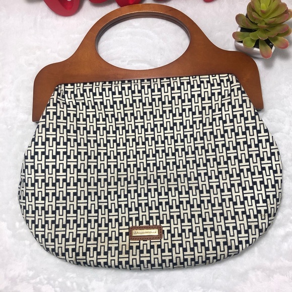 Tommy Hilfiger wooden handle purse - Picture 2 of 8